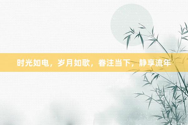 时光如电，岁月如歌，眷注当下，静享流年